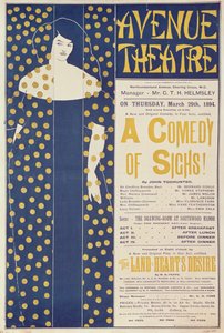 Julistemainos "A Comedy of Sighs", John Todhunterin näytelmä, 1894